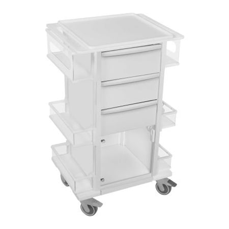 Trippnt Element 05 Advanced Tall All Purpose Medical Cart, 27inW x 21inD x 44inH, White 51504